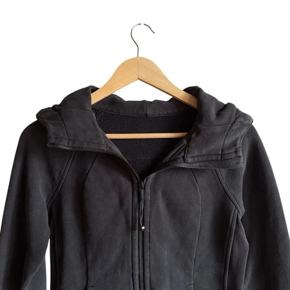 Lululemon Scuba Hoodie Light Cotton Fleece Black Size 4 - Picture 4 of 13